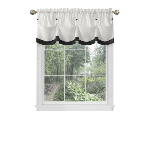 Black Tailored 58'' W Kitchen Curtain 